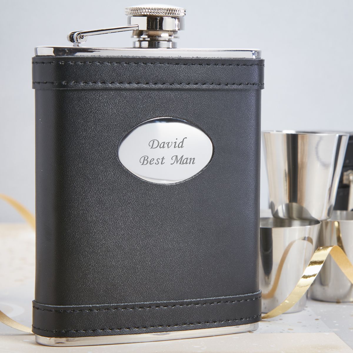 Groom Usher Groomsman Personalised Engraved Cigar Case Holder & Hip Flask Best Man Father's Day Wedding Gift Gift Father of Bride